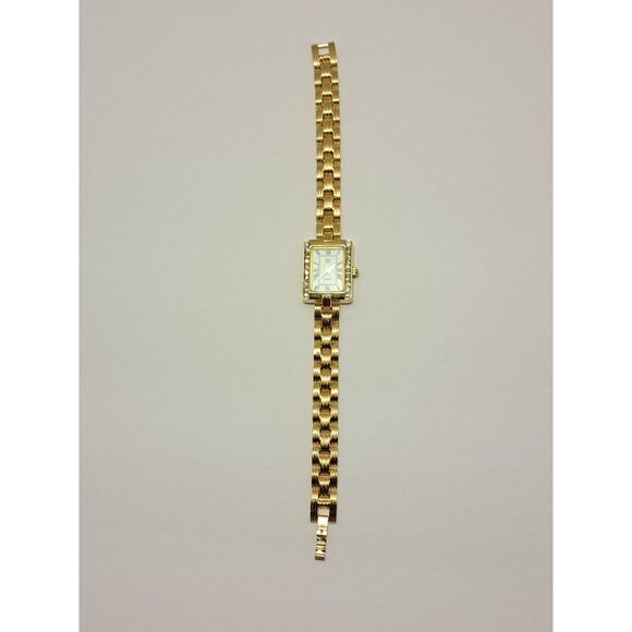 Vintage EJ Womens Quartz Gold Tone With Rhinestones Analog Watch - Picture 2 of 5